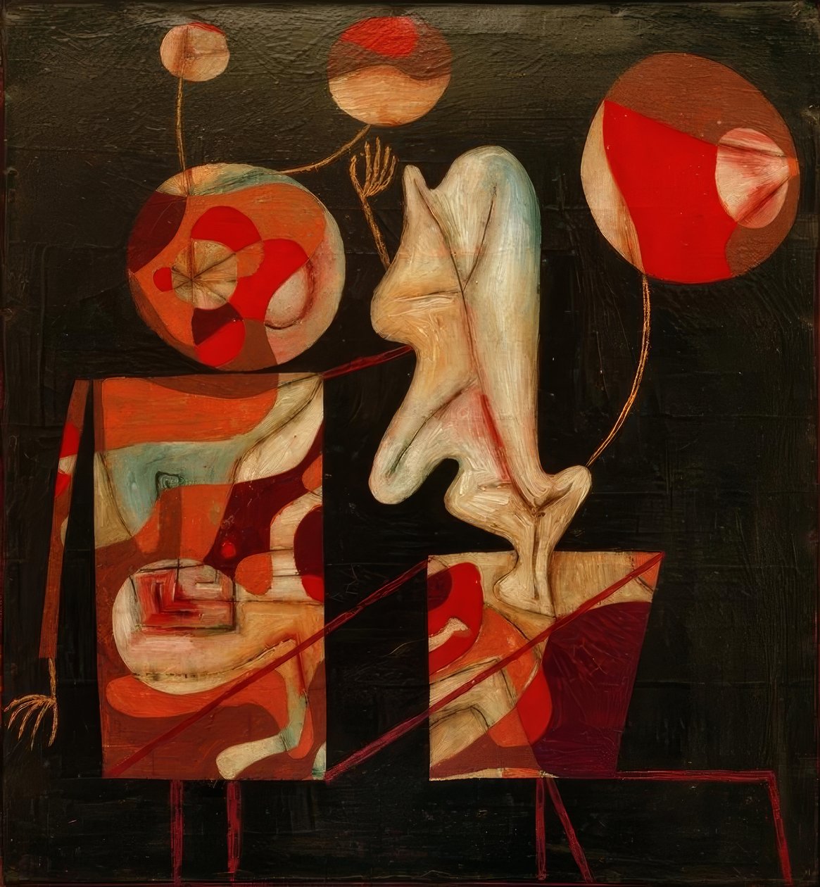Marionetter (farvet på sort) af Paul Klee