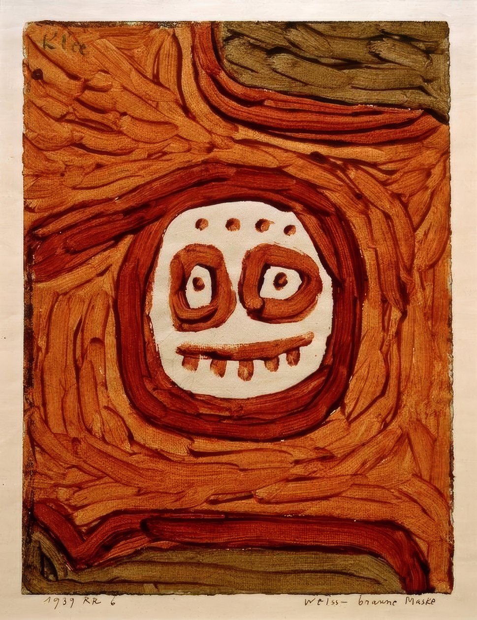 Weissbraune Maske af Paul Klee