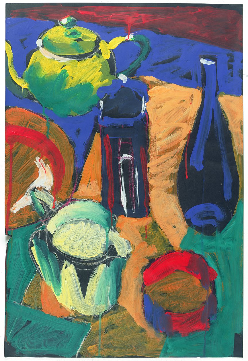 Blue Jug (akryl på kort) af Paul Powis