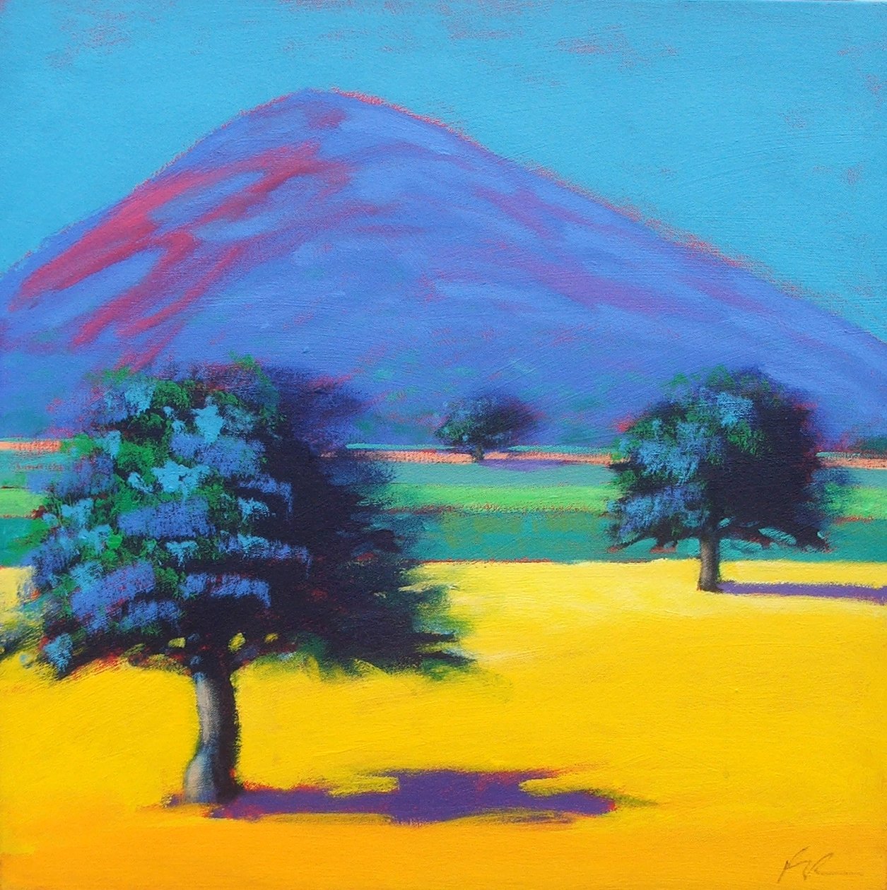 Castlemorton (akryl på kort) af Paul Powis
