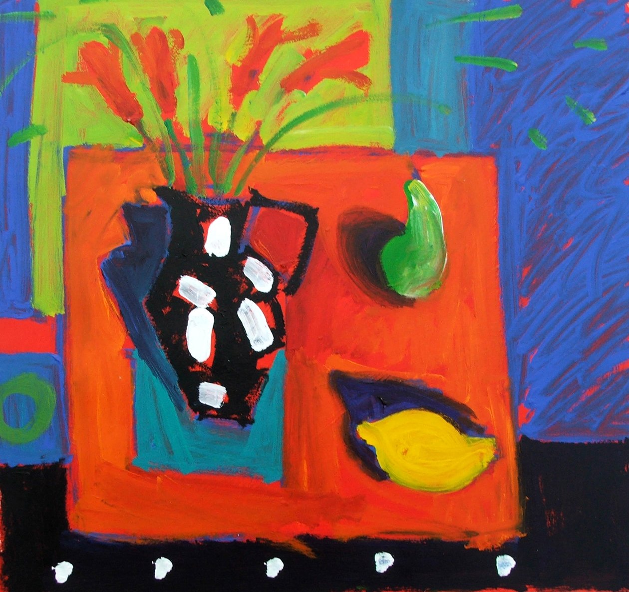 Citron (akryl om bord) af Paul Powis