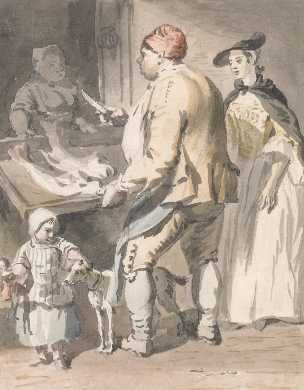 London Cries- En fiskehandler af Paul Sandby