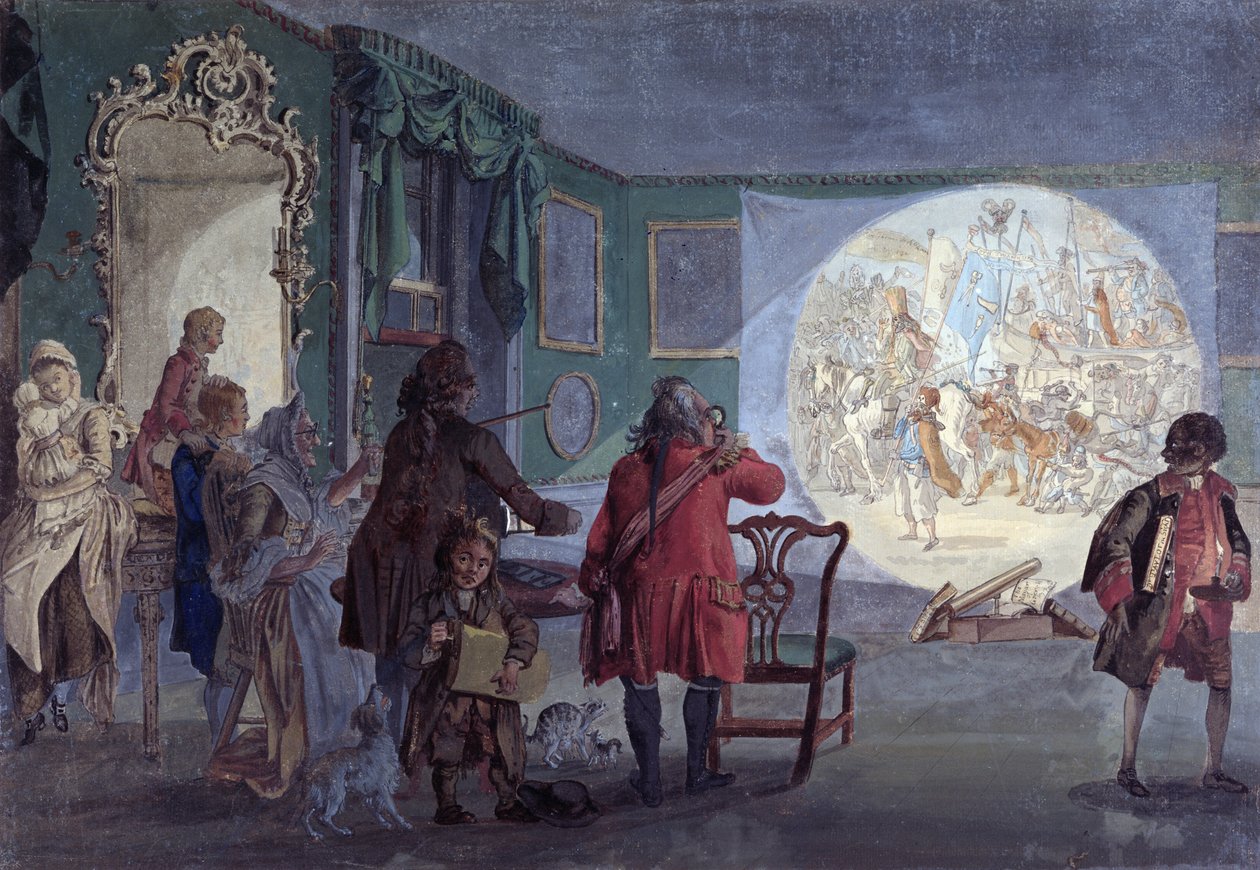 Lanterne Diasshow (farveætsning) af Paul Sandby