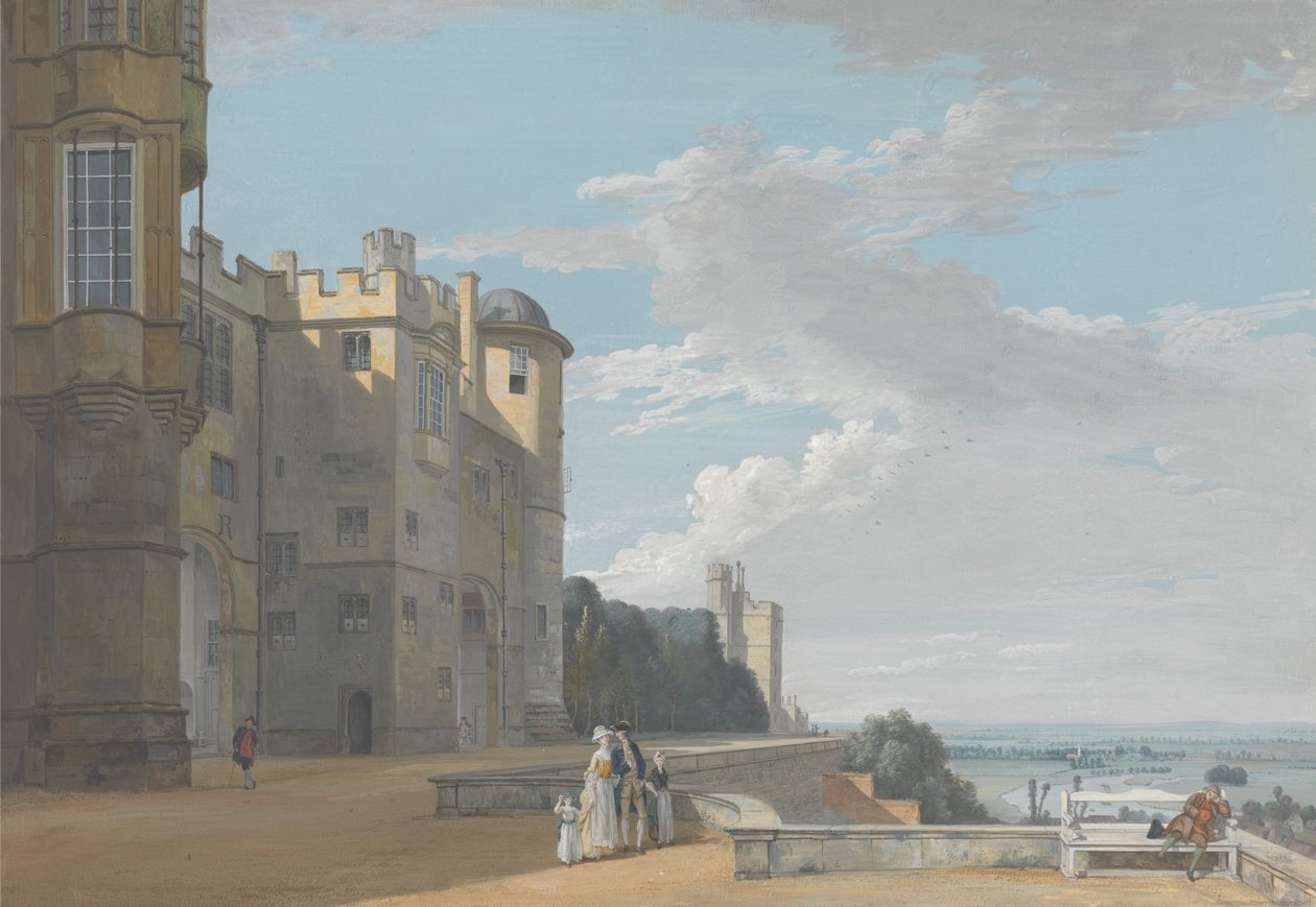 Nordterrassen, Windsor Castle, kigger mod vest af Paul Sandby