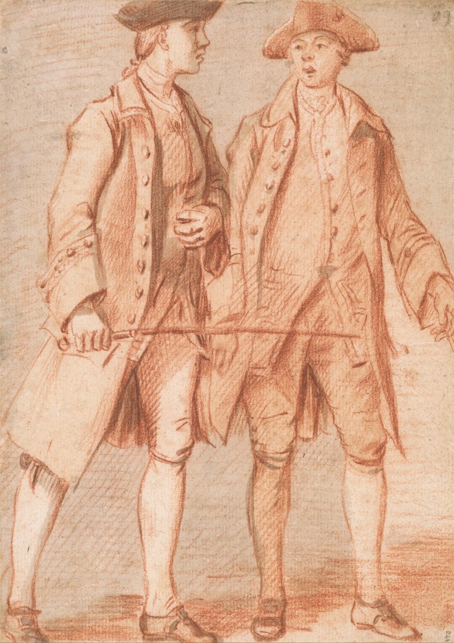 To mænd, en med en pisk af Paul Sandby