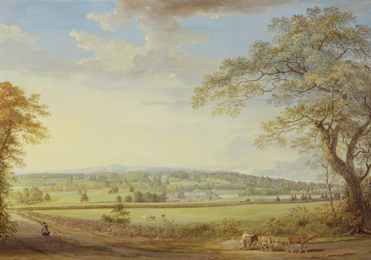 Whatman Turkey Mill i Kent, 1794 (gouache, kropsfarve, wc og blyant på papir lagt på lærred) af Paul Sandby