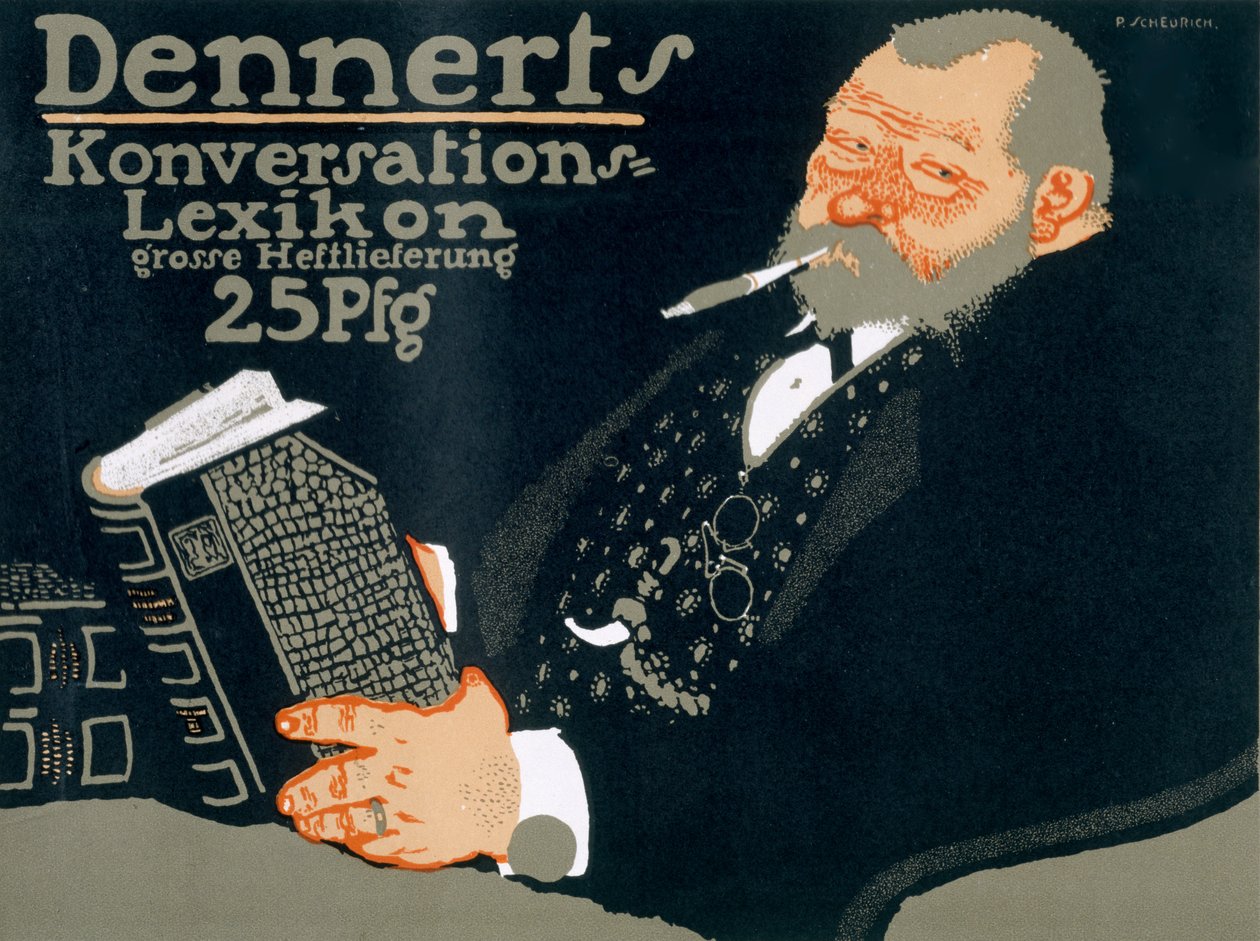 Annonce for Dennerts "Konversations-Lexikon", 1927 af Paul Scheurich