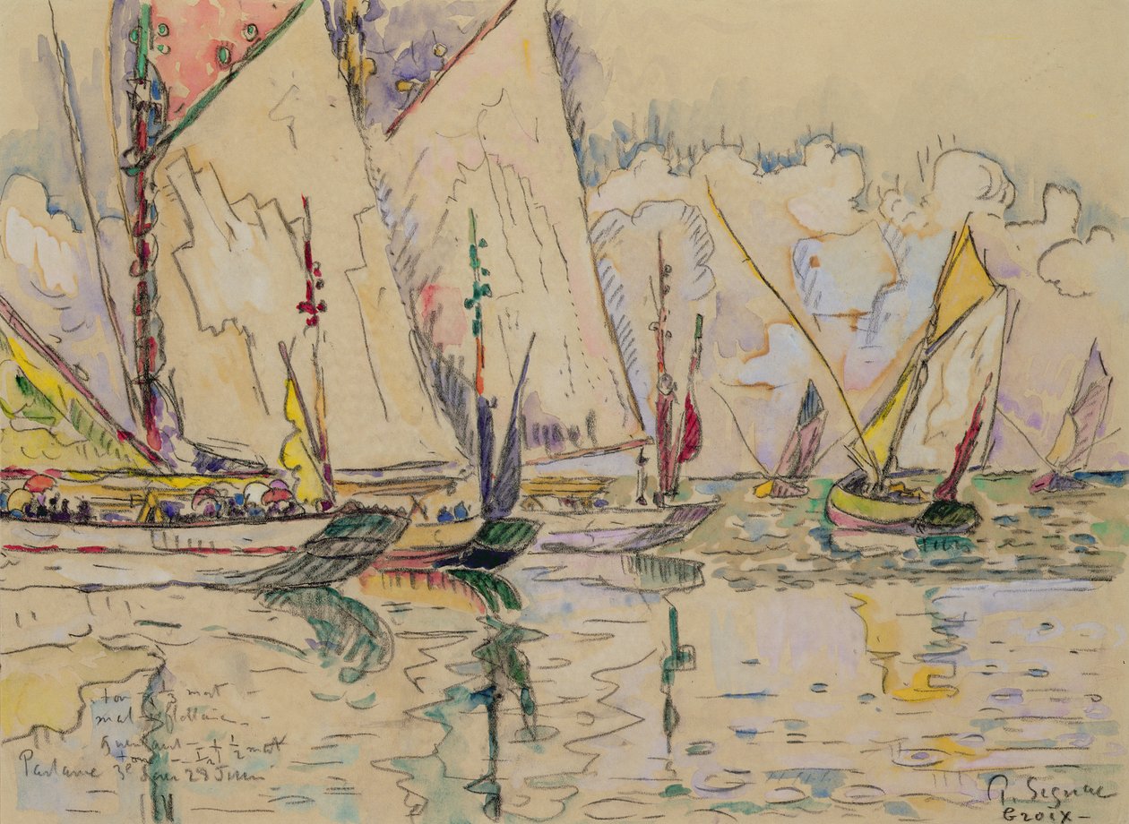 Afgang af tunfiskerbåde i Groix af Paul Signac