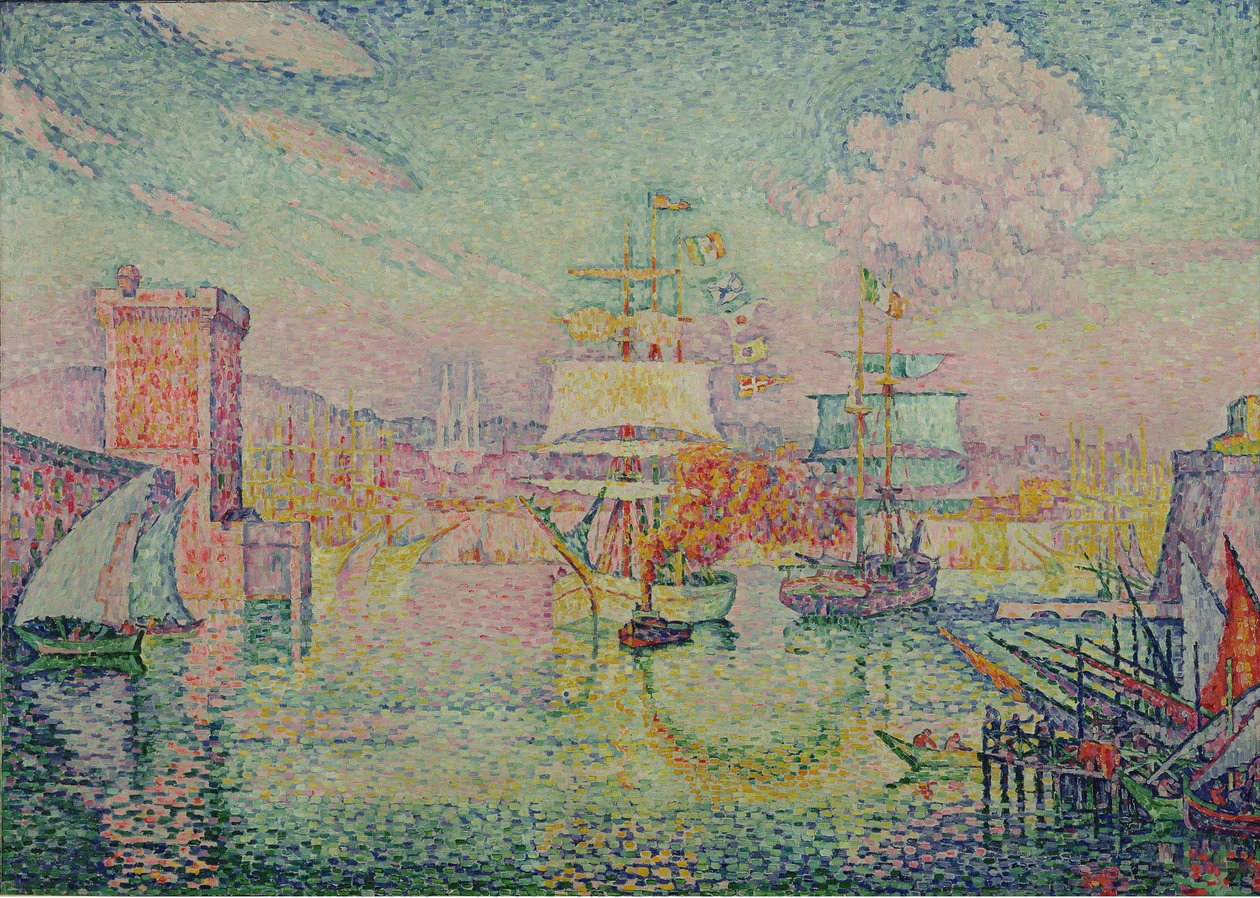 Indsejling til havnen i Marseille, 1918 af Paul Signac