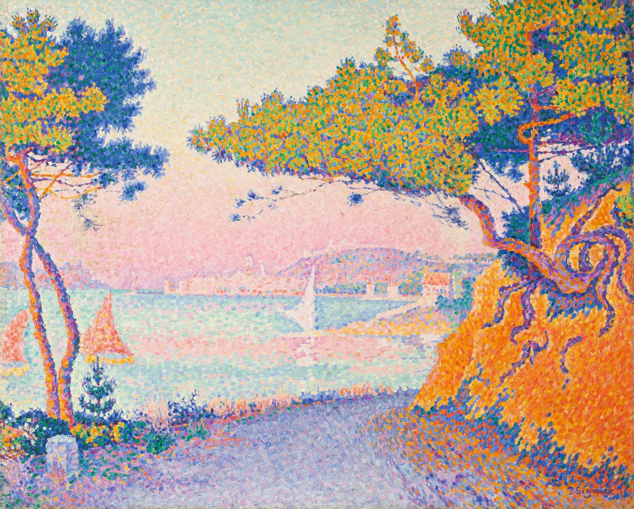 Golfe Juan af Paul Signac