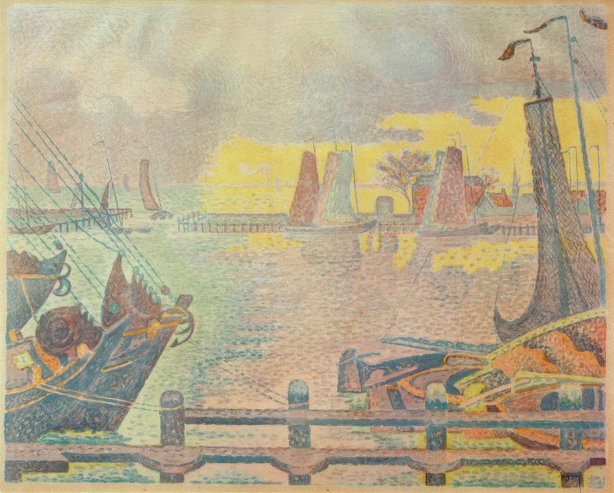 Både i Flushing af Paul Signac