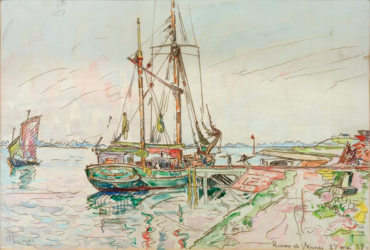 Flod ved Vannes af Paul Signac