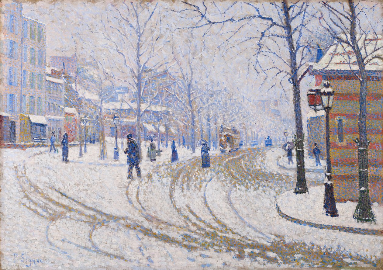 Snow, Boulevard de Clichy, Paris, 1886 af Paul Signac