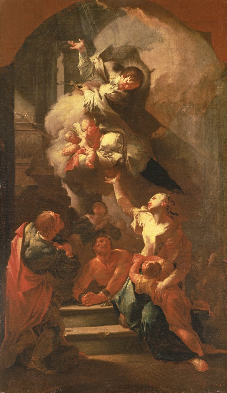 Johannes af Nepomuk trøster de undertrykte, ca. 1748 af Paul Troger
