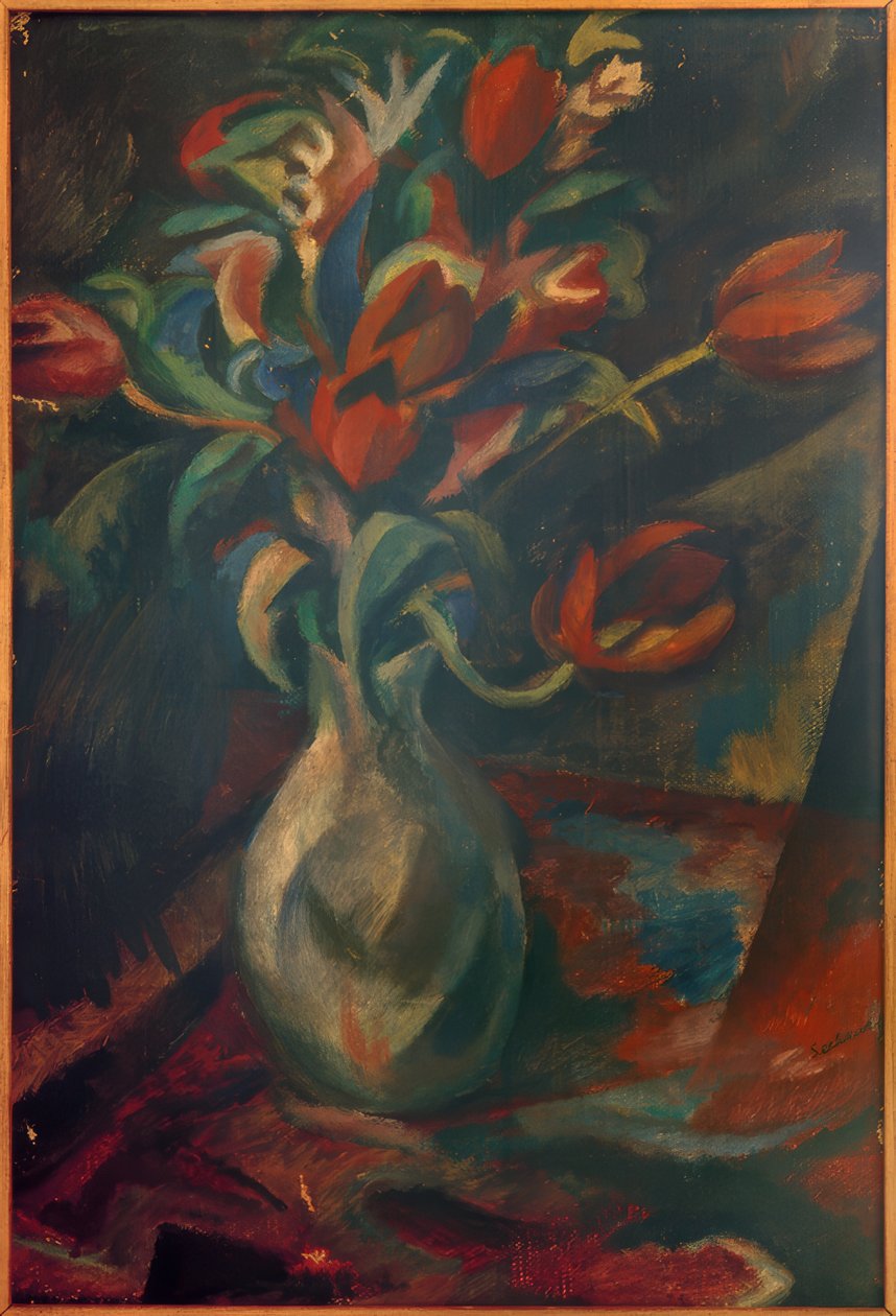 Tulipaner i Vasec af Paul Adolf Seehaus