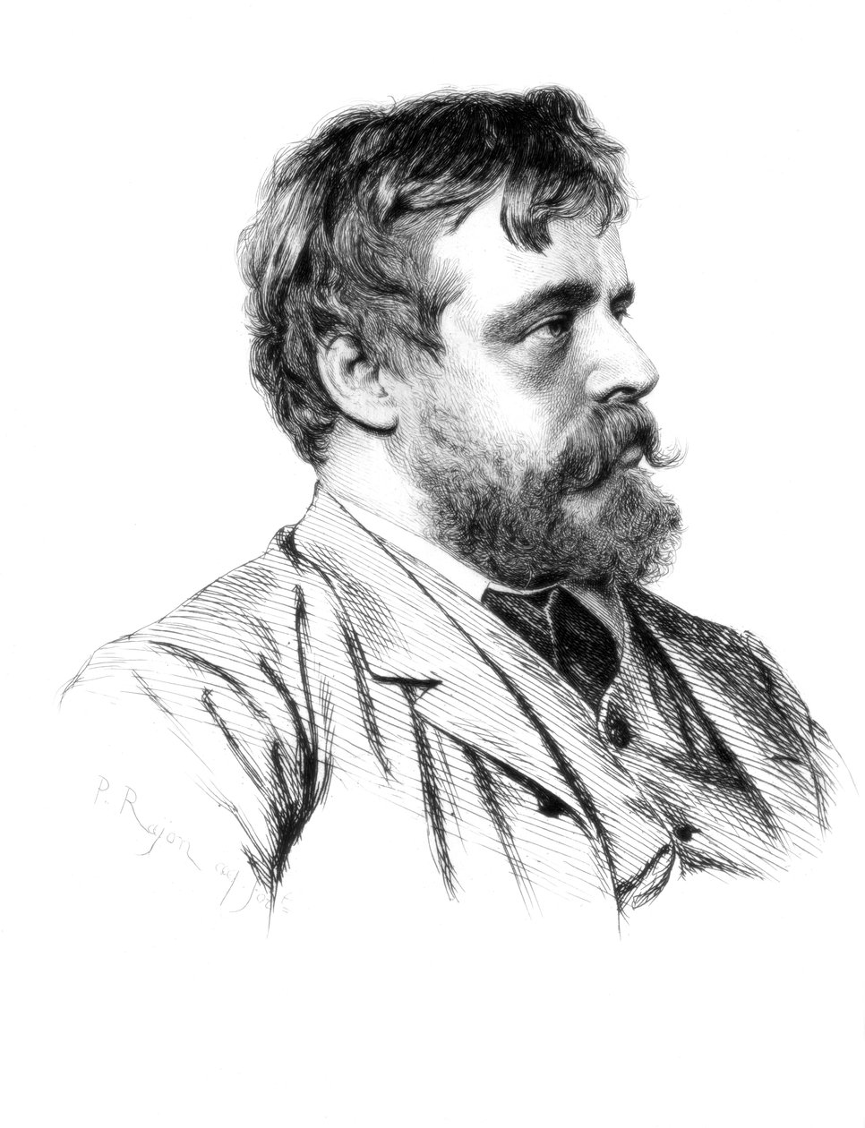 Lawrence Alma-Tadema, britisk kunstner, c1880-1882. af Paul Adolphe Rajon