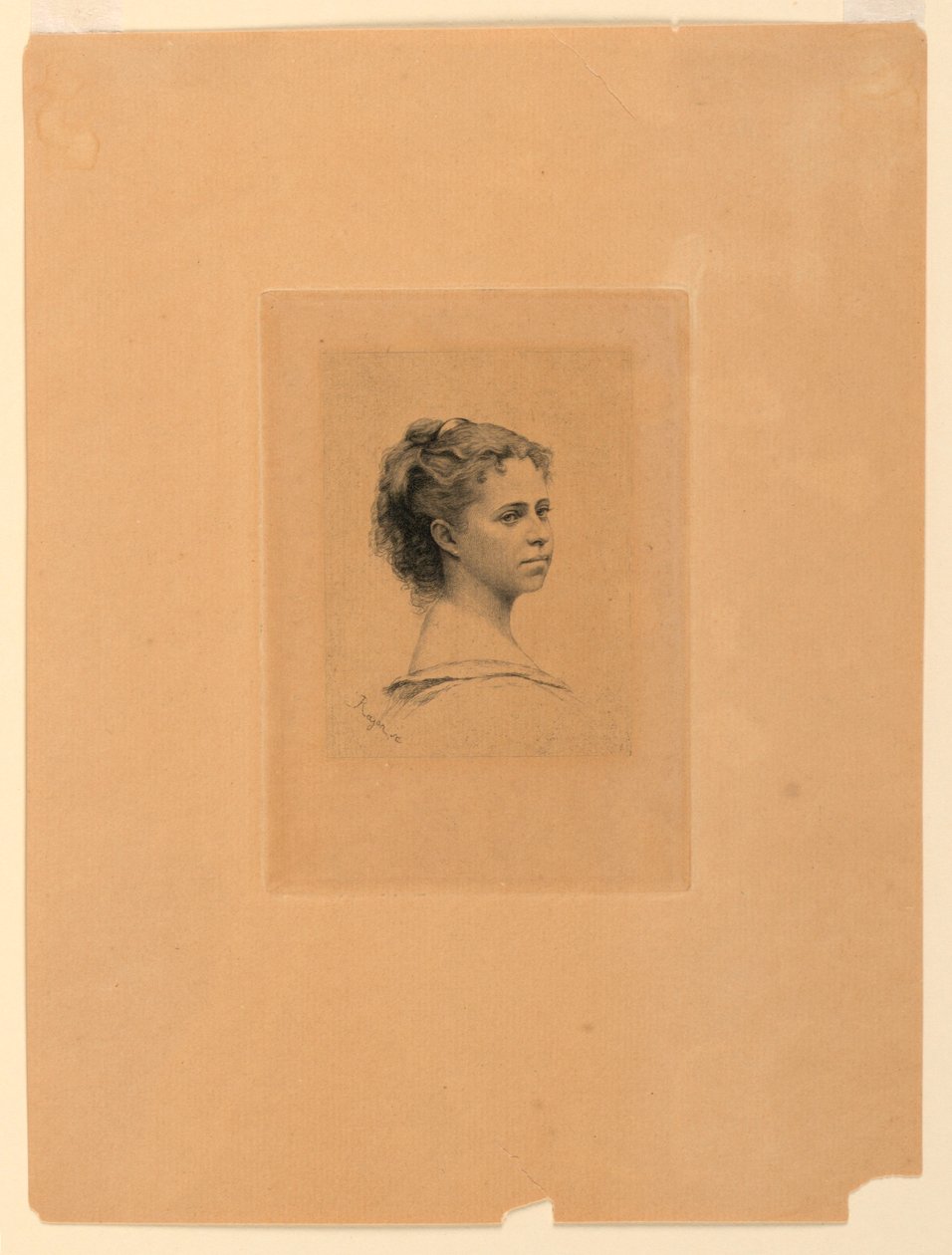 Portræt af Miss Delaporte af Paul Adolphe Rajon