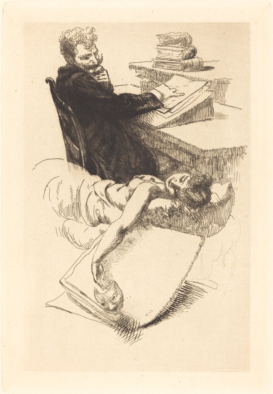 Frontispice til The Clemenceau Affair, 1905. af Paul Albert Besnard