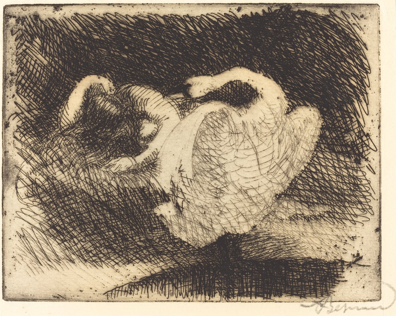 Leda Sovende Leda falder i søvn, 1913. af Paul Albert Besnard