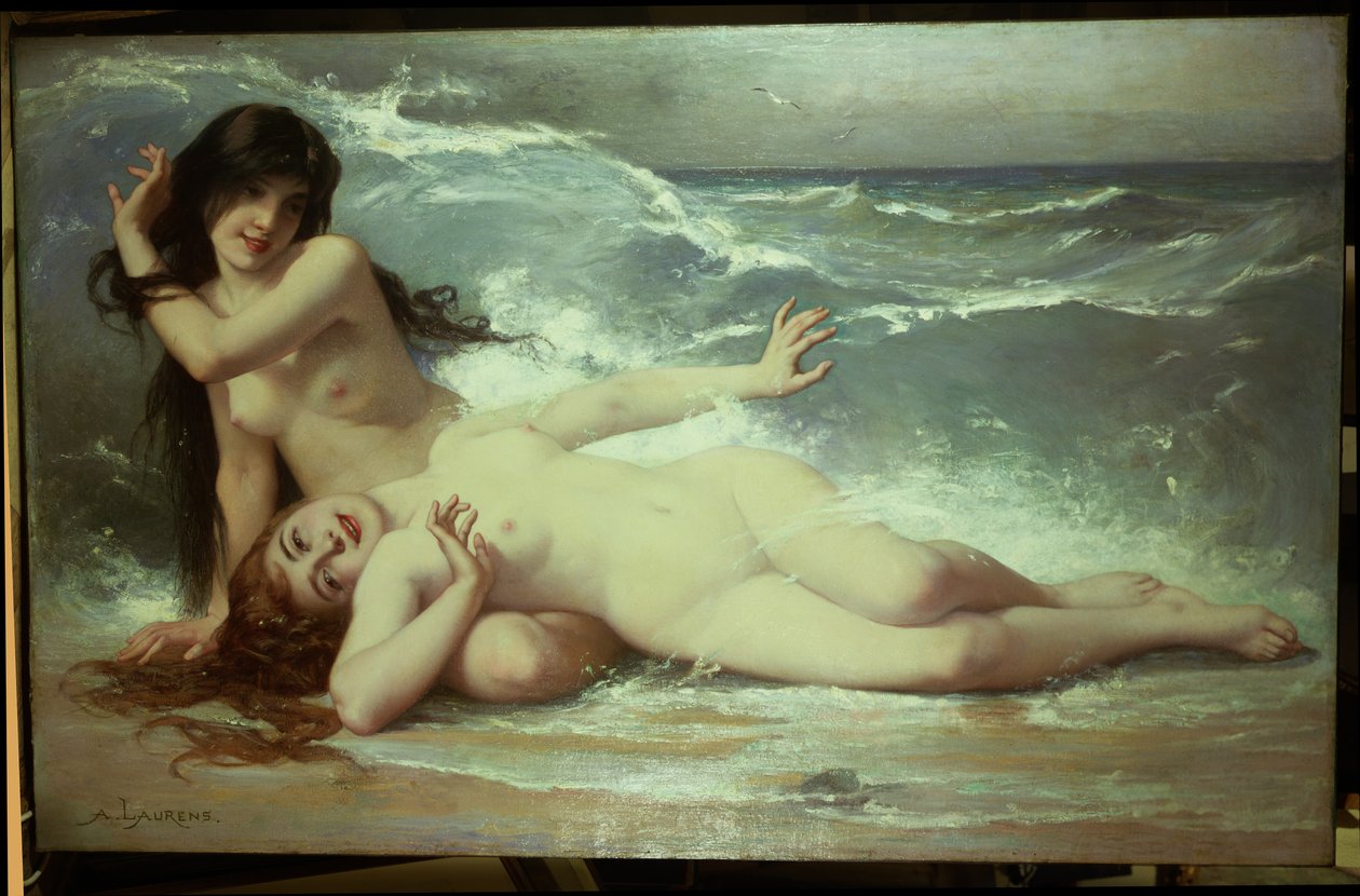 Fange bølger (olie på lærred) af Paul Albert Laurens