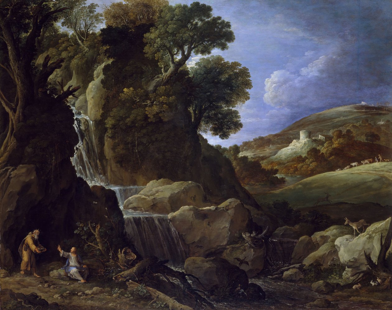 Kristus fristet i ørkenen, 1626. af Paul Brill