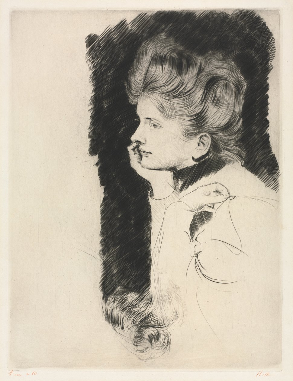 Hoved af en kvinde af Paul Cesar Helleu