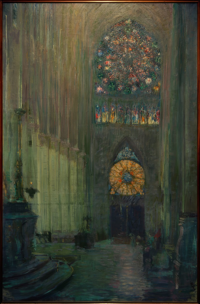 Indvendig udsigt af Reims katedral af Paul Cesar Helleu