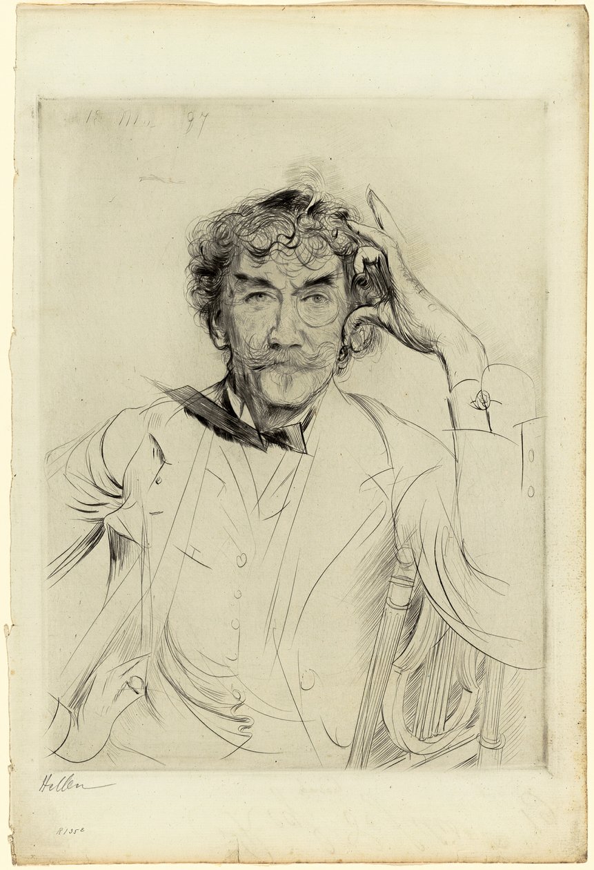 Portræt af James McNeill Whistler af Paul Cesar Helleu