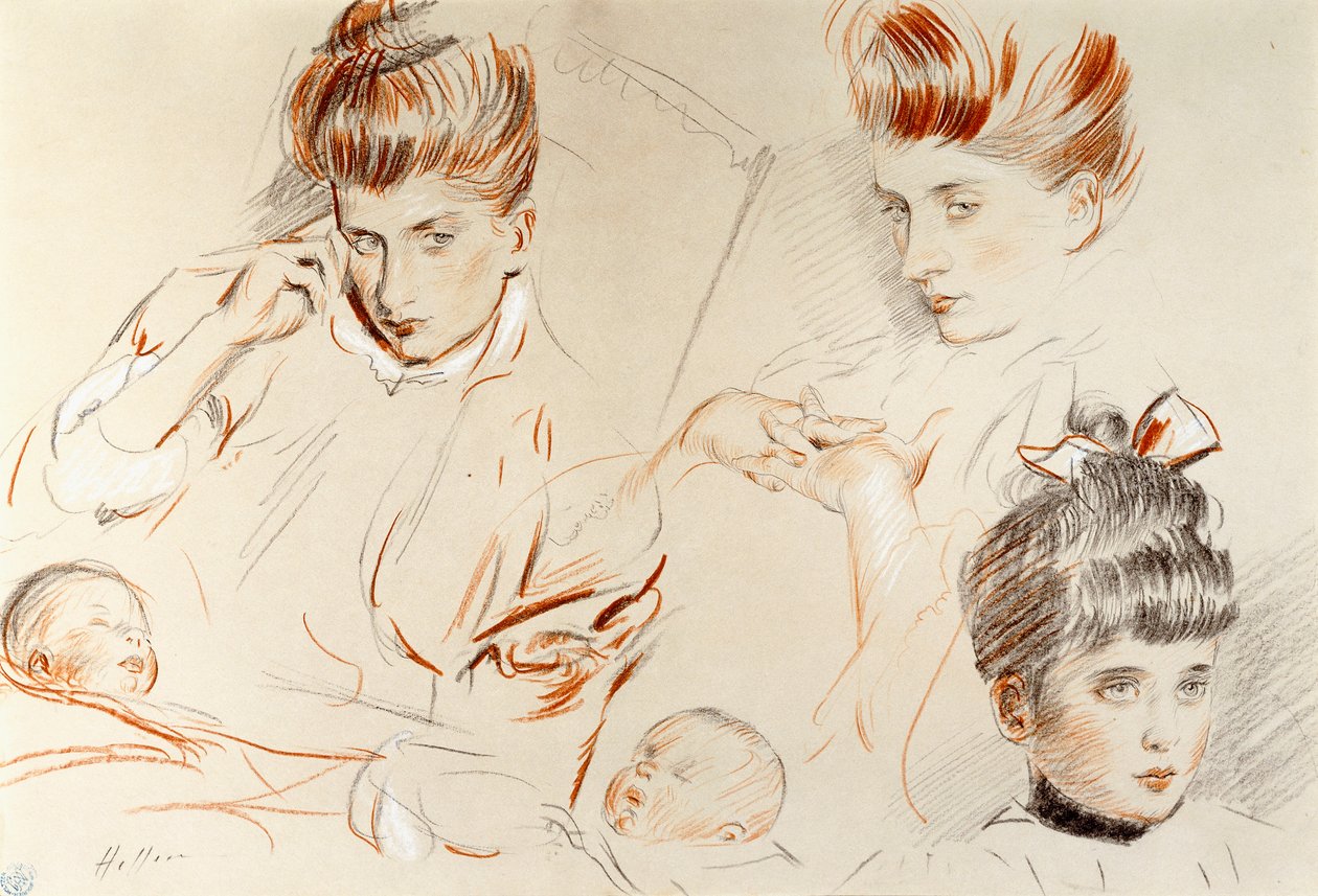 Skitser af Mme, af Paul Cesar Helleu
