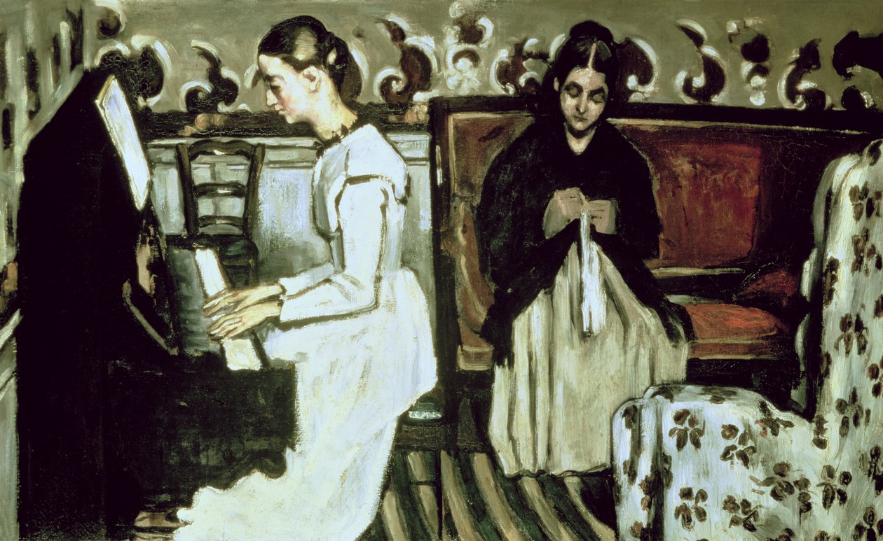 Pigen ved klaveret (Overture til Tannhauser) af Paul Cézanne