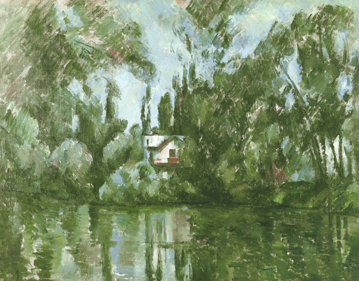 Hus på bredden af Marne af Paul Cézanne