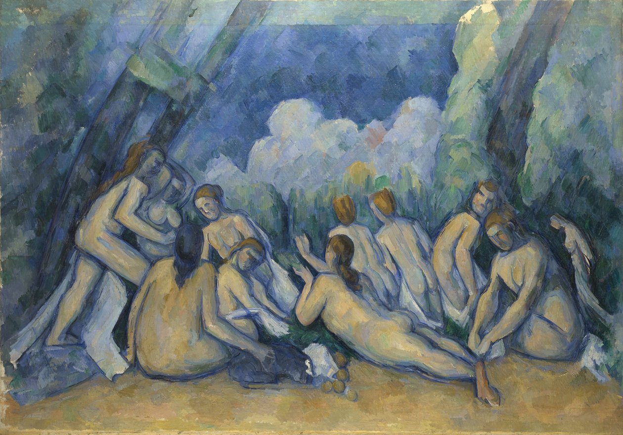 De store badende, ca. 1900-05 (olie på lærred) af Paul Cézanne