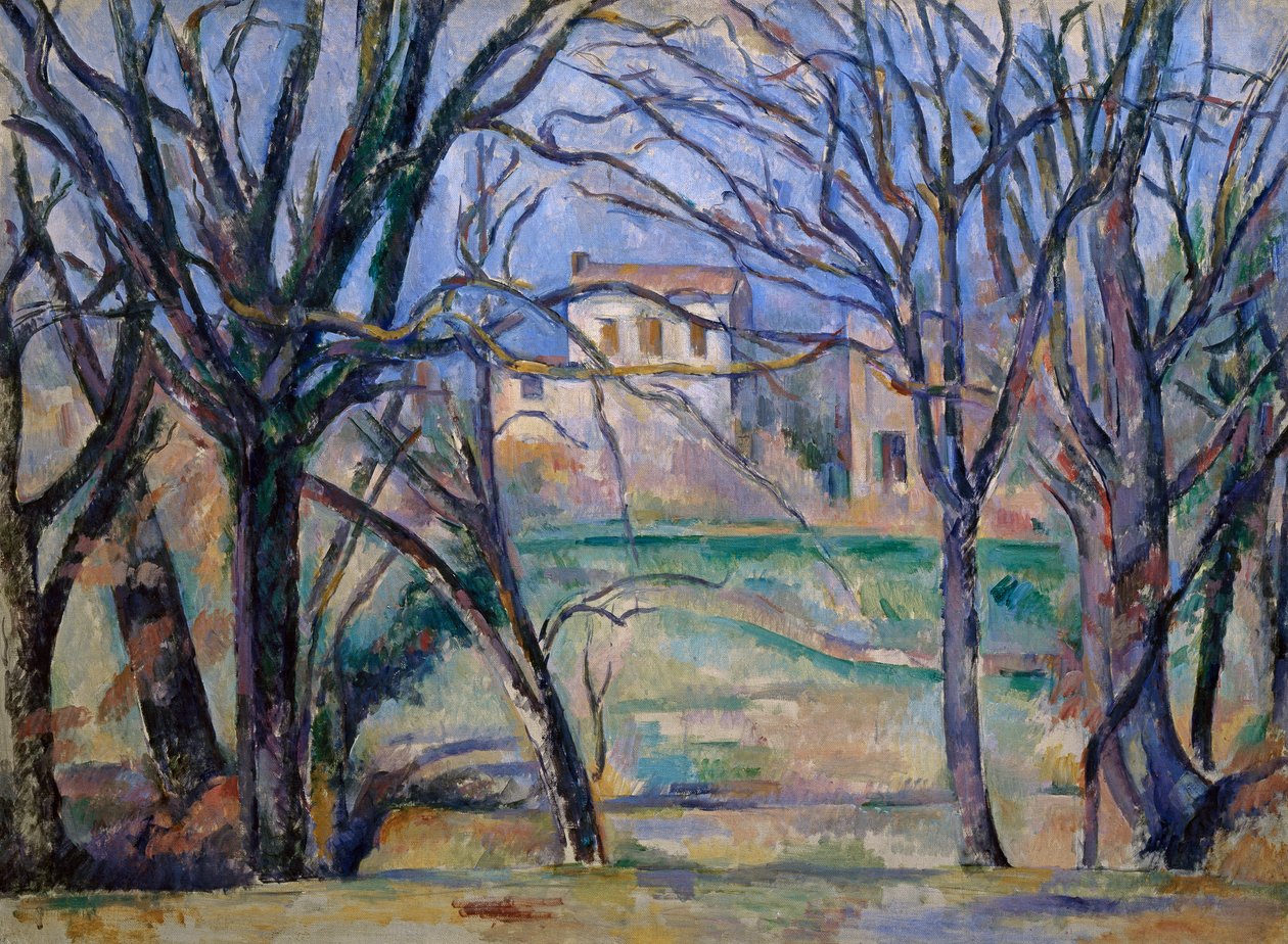Træer og huse af Paul Cézanne
