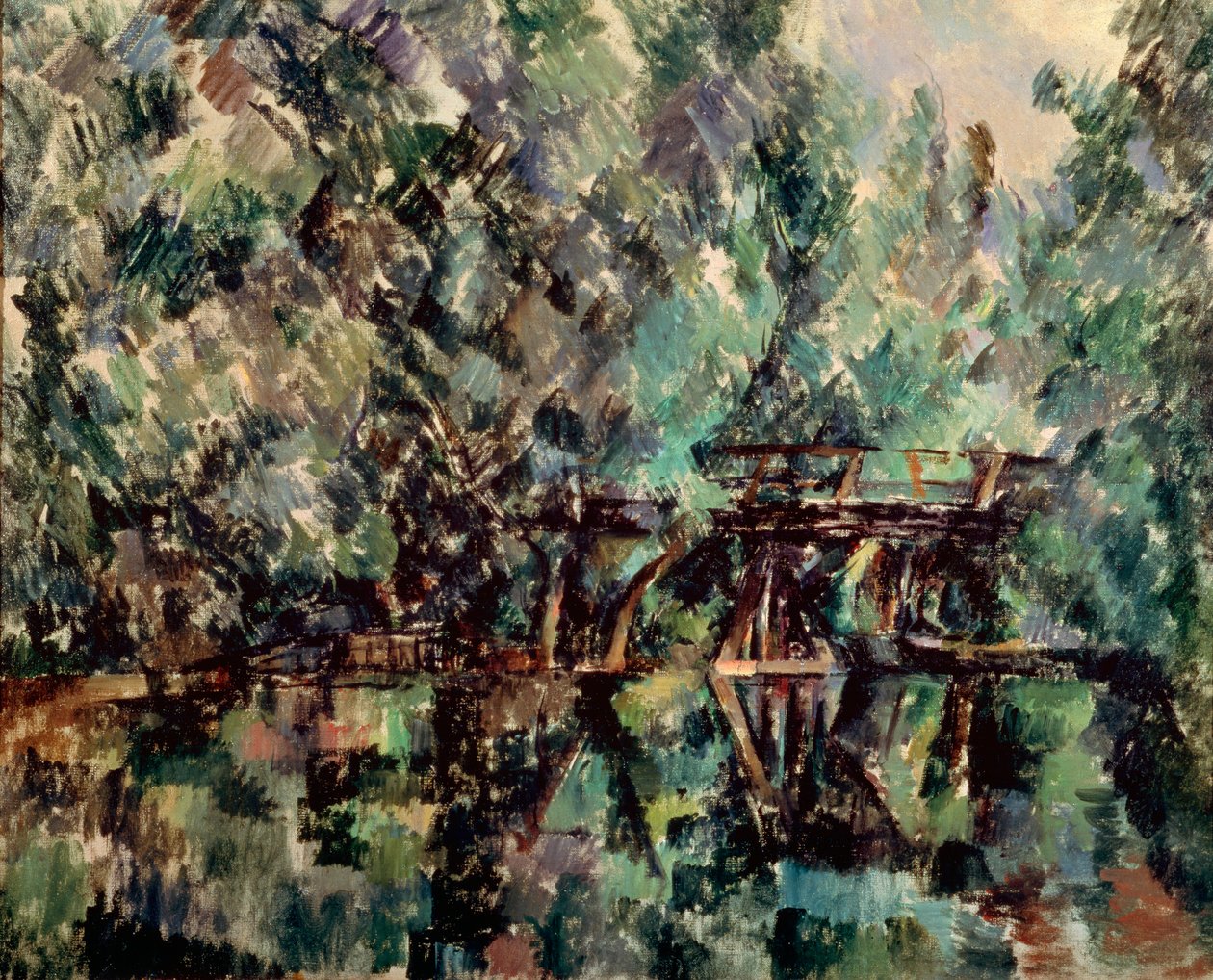 En bro over en dam, c1898. af Paul Cézanne