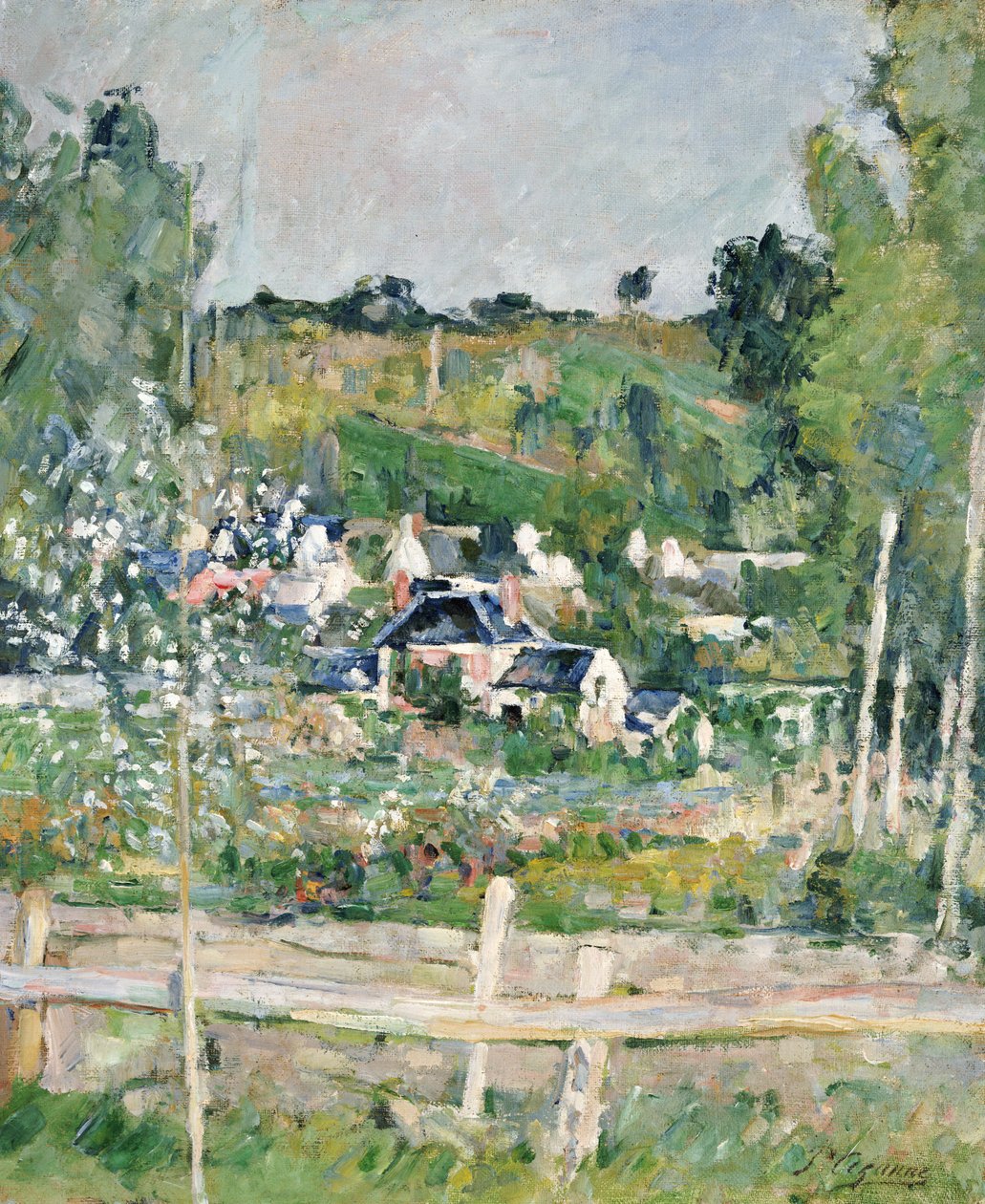 Udsigt over Auvers-sur-Oise, hegnet, ca. 1873 af Paul Cézanne