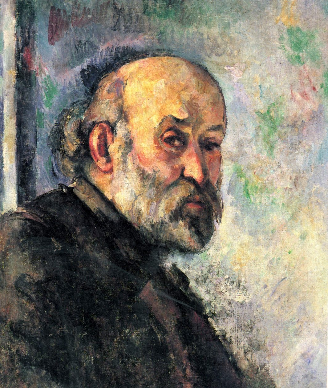 Selvportræt på blå baggrund af Paul Cézanne