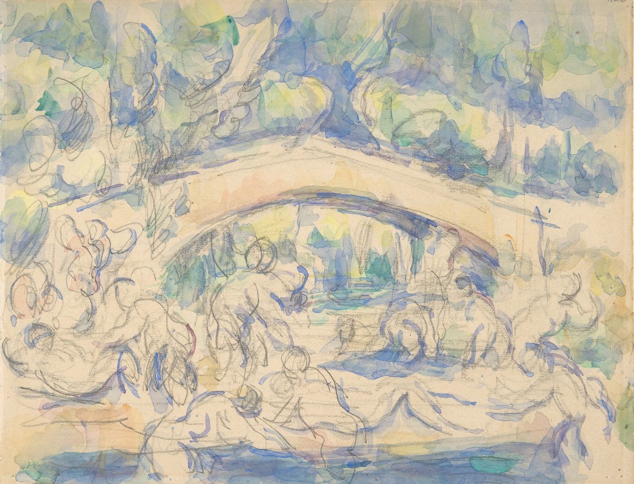Badende under en bro recto, 1900-06. af Paul Cézanne