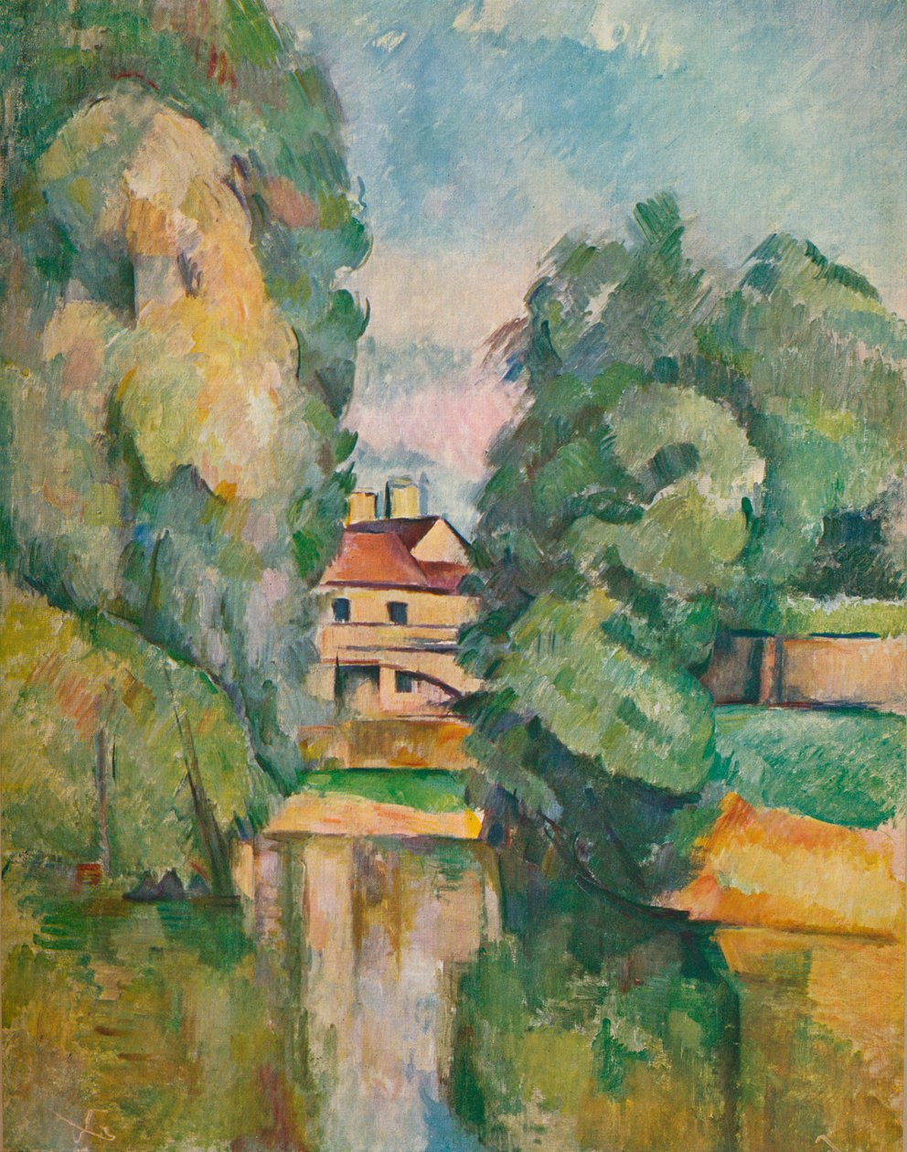 Landsted ved en flod, c1890 af Paul Cézanne