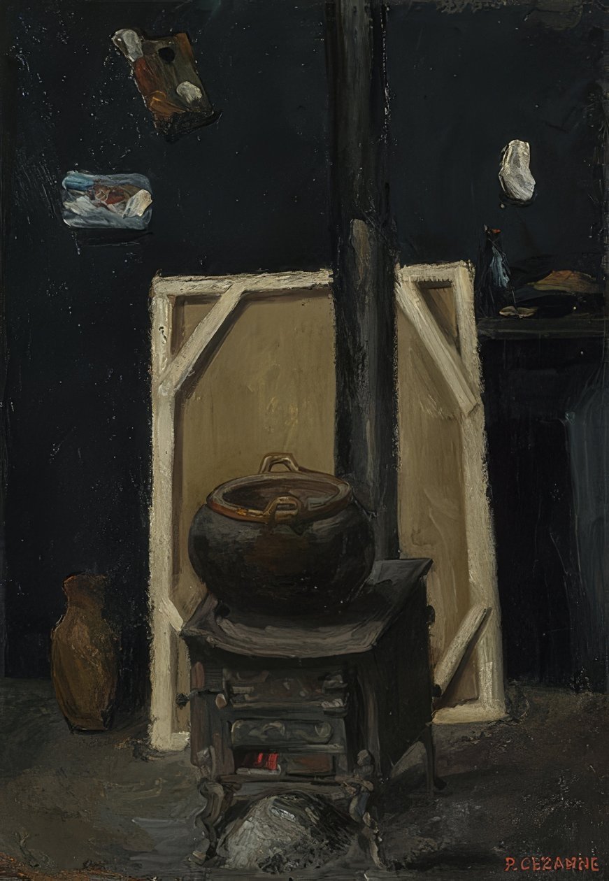 Komfuret i studiet. Omkring 1865 af Paul Cézanne