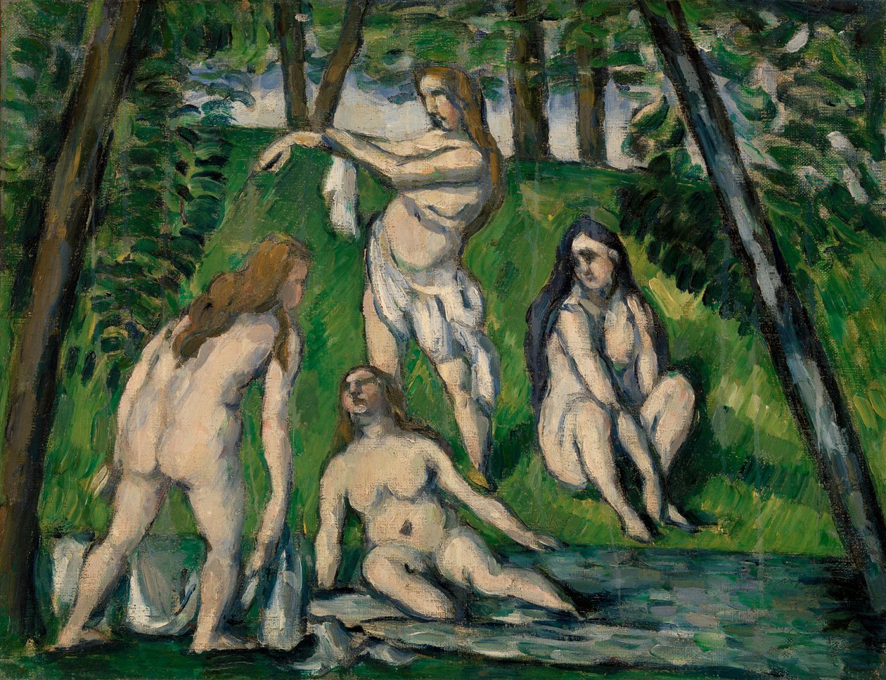 Fire Badende af Paul Cézanne