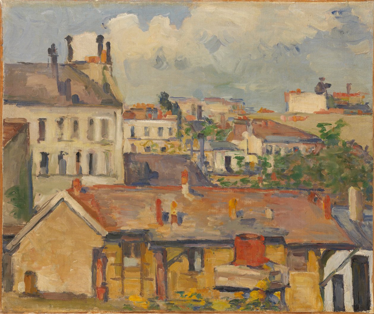Les Toits gruppe af huse, 1876-1877. af Paul Cézanne
