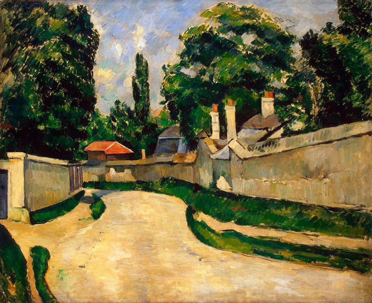 Huse langs en vej, c1881 af Paul Cézanne