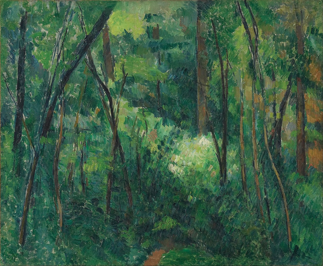 Interiør i en skov af Paul Cézanne