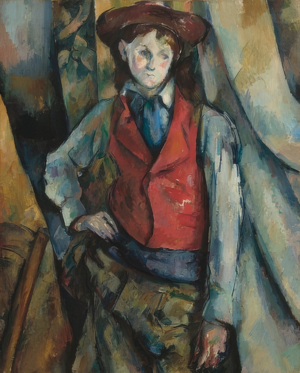 Dreng i rød vest. 1888-90 af Paul Cézanne