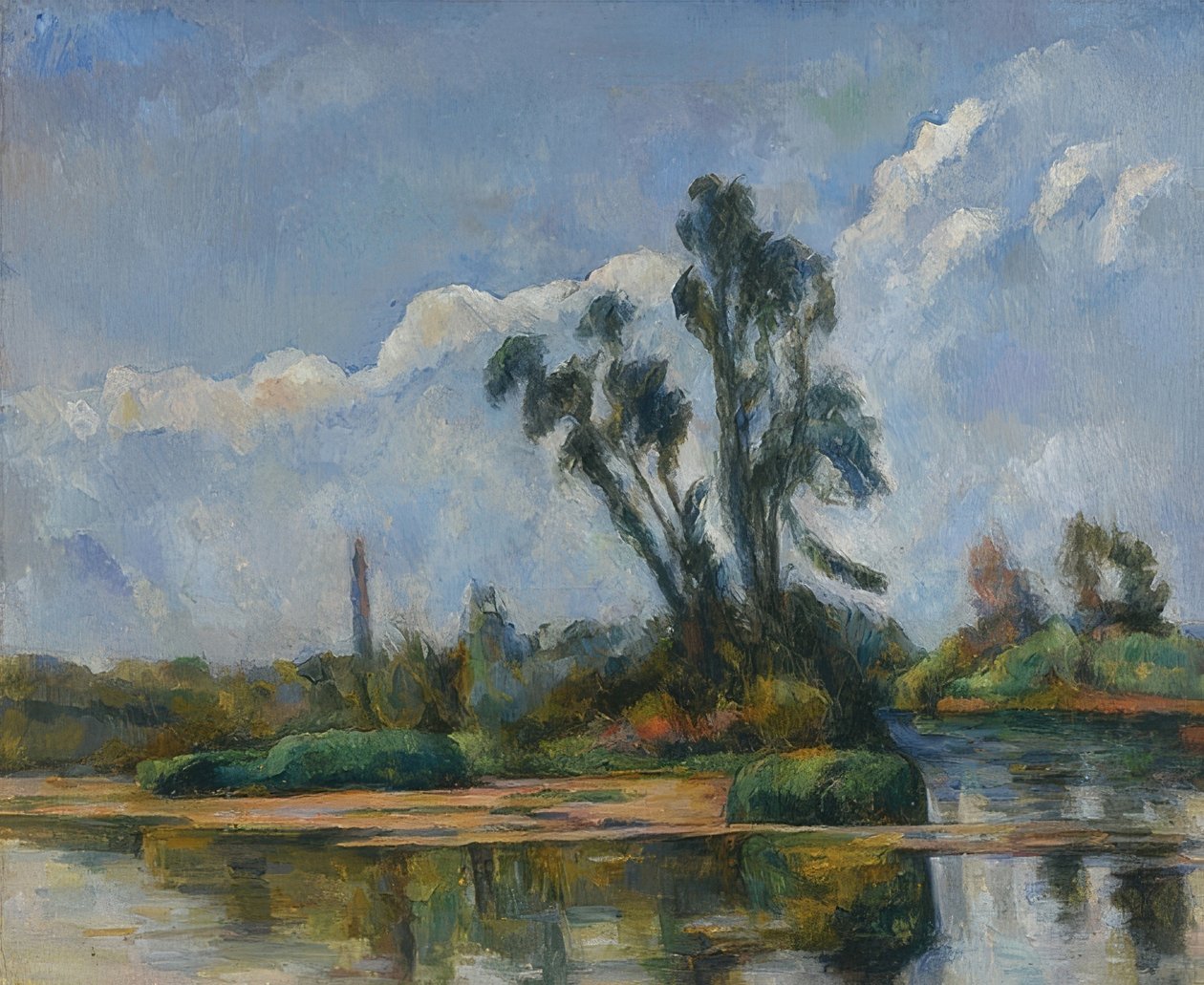 Flod. Um 1881 af Paul Cézanne