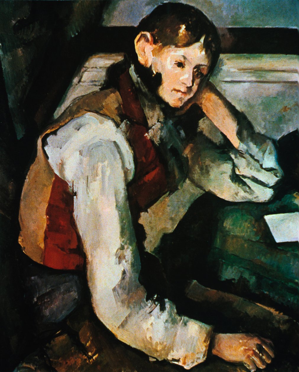 Drengen i en rød vest, 1888-1890 af Paul Cézanne