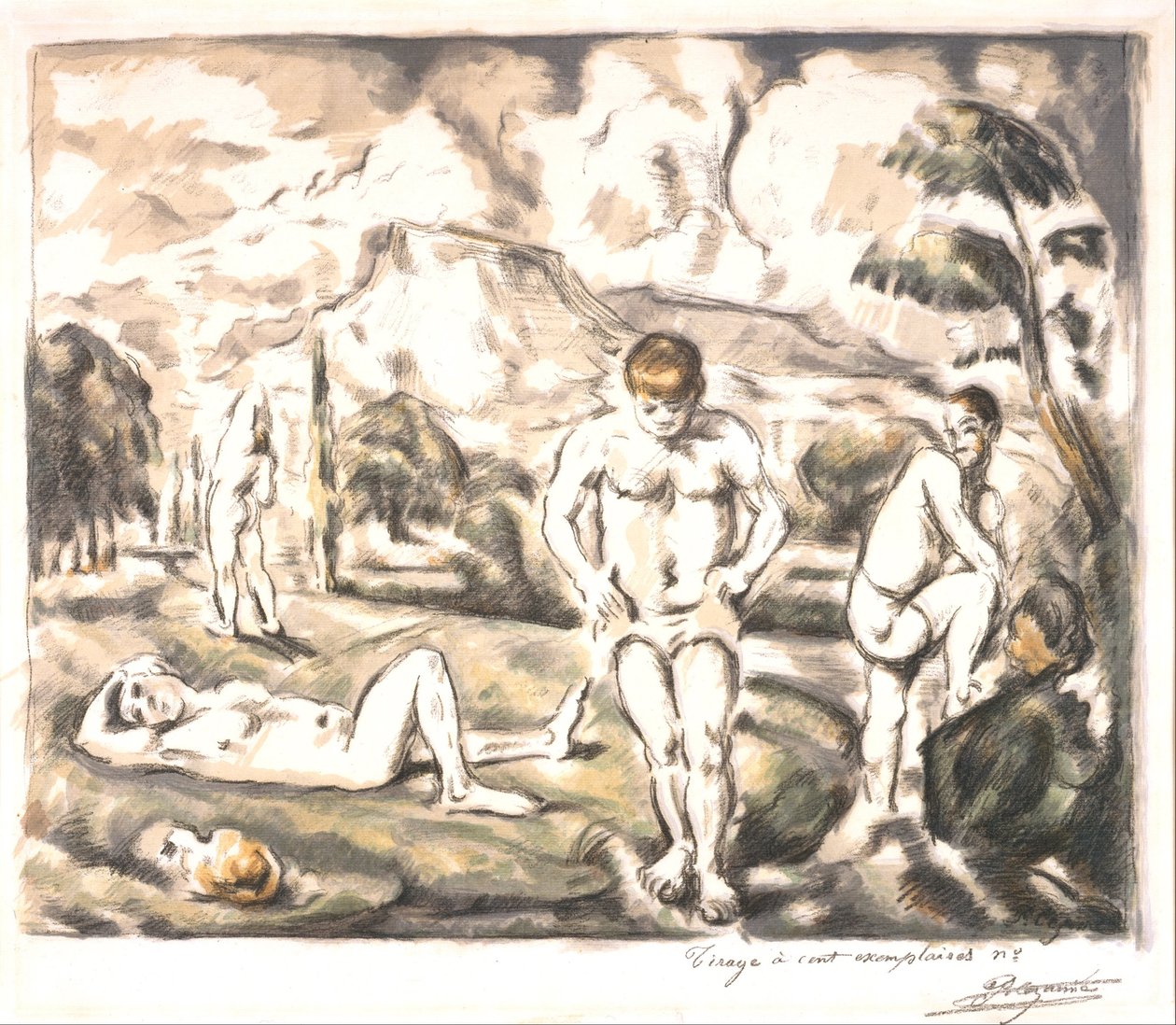 The Bathers (stort bord) af Paul Cézanne