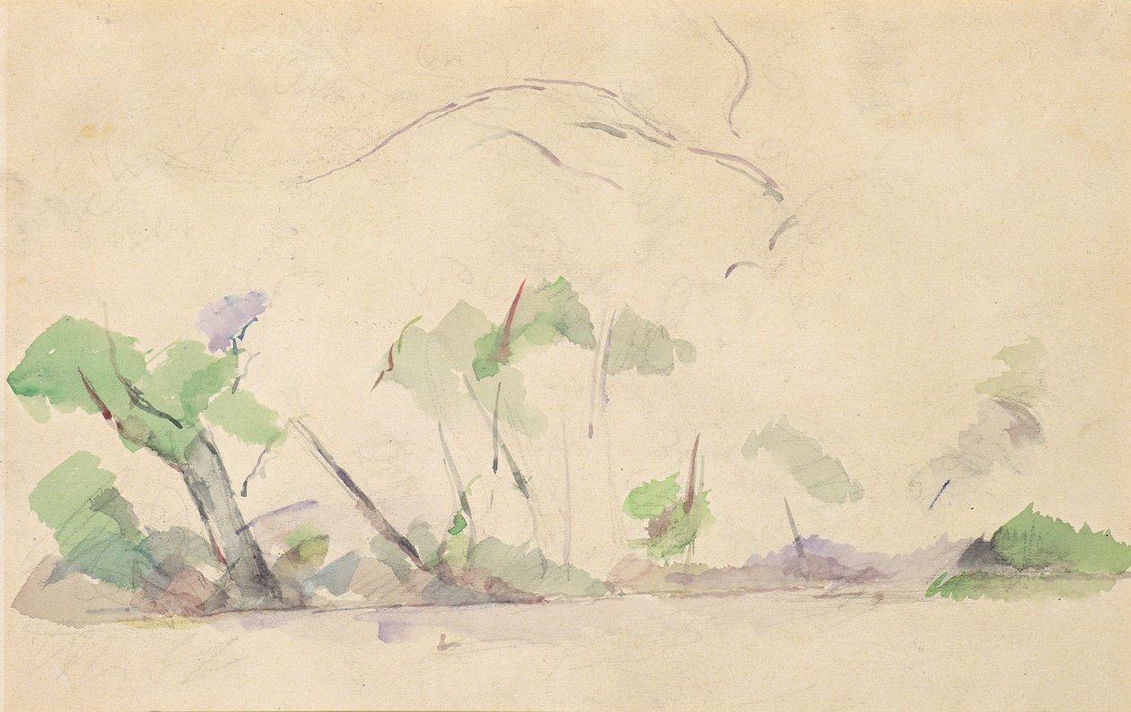 Mont Sainte-Victoire (wc på papir) af Paul Cézanne