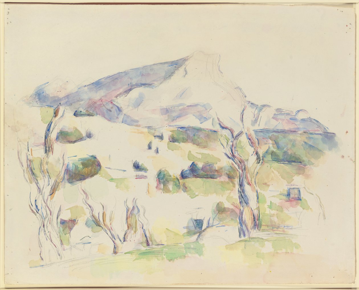Mont Sainte-Victoire, udsigt over Lauves, 1902-06 af Paul Cézanne
