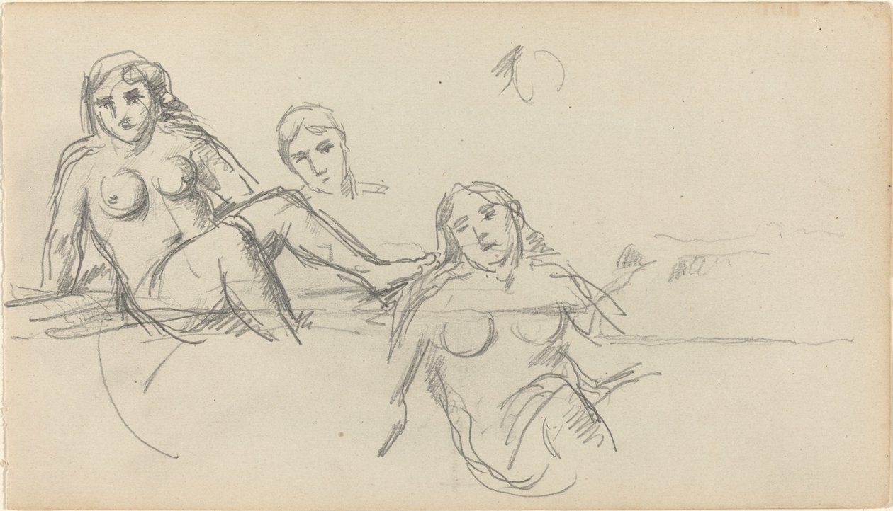 Siddende badende [verso] af Paul Cézanne